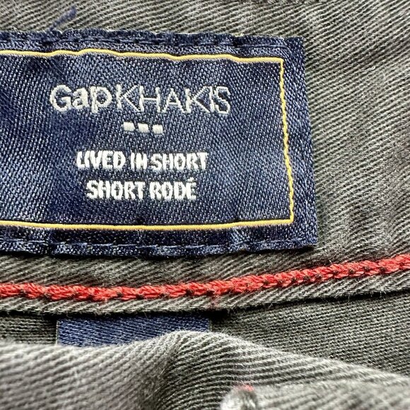 Gap Lived In Shorts Men’s Size 36 Gray Chino Bermuda 3256 100% Cotton 11" Khakis - Picture 7 of 12